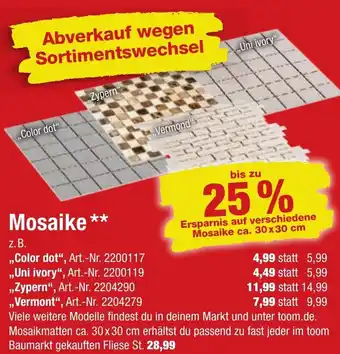 toom Baumarkt Mosaike Angebot