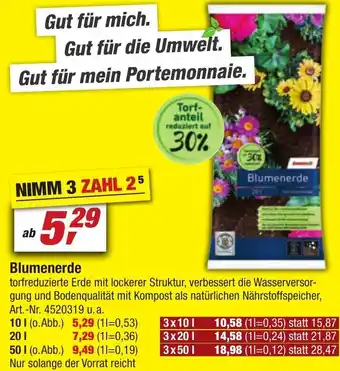 toom Baumarkt Blumenerde 10 L Angebot