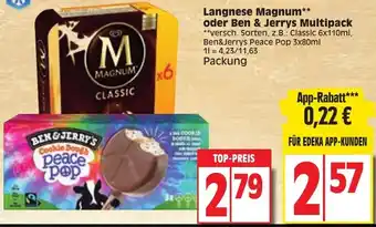 Edeka Langnese Magnum oder Ben & Jerry's Multipack Angebot