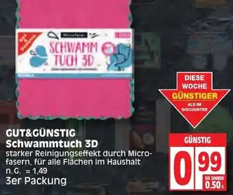 Edeka Gut & Günstig Schwammtuch 3D 3er Packung Angebot