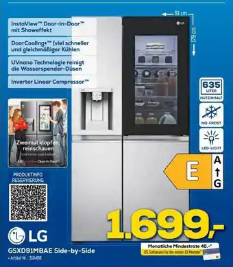 Euronics Berlet Lg gsxd91mbae side-by-side Angebot