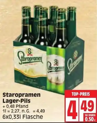 Edeka Staropramen Lager Pils 6x0,33 L Flasche Angebot