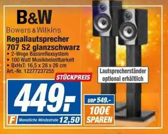 expert Techno Land B&w regallautsprecher 707 s2 glanzschwarz Angebot