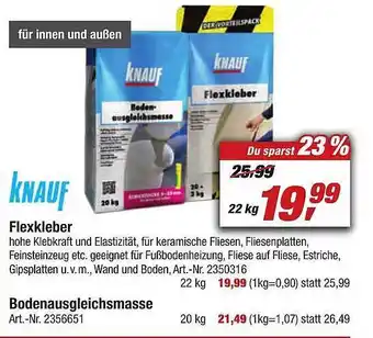 toom Baumarkt Knauf flexkleber, bodenausgleichsmasse Angebot