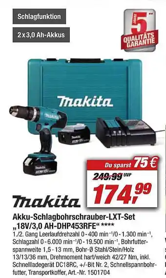 toom Baumarkt Makita akku-schlagbohrschrauber lxt-set Angebot