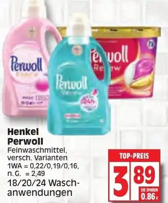 Edeka Henkel Perwoll 18/20/24 Waschanwendungen Angebot