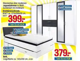 Möbelpiraten Jugendzimmer, drehtürenschrank oder bett Angebot