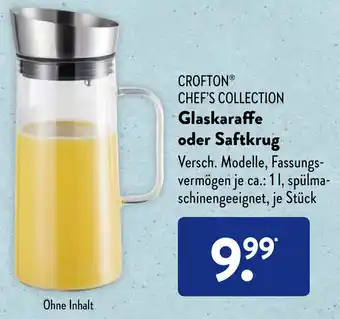 Aldi Süd Crofton Chef's Collection Glaskaraffe oder Saftkrug Angebot