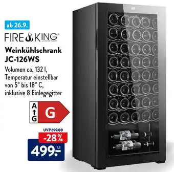 Aldi Süd Fire King Weinkühlschrank JC-126WS Angebot