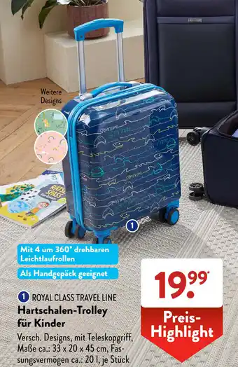 Aldi Süd Royal Class Travel Line Hartschalen Trolley für Kinder Angebot