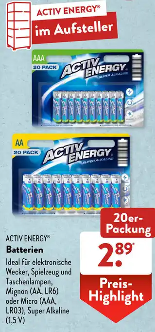 Aldi Süd Activ Energy Batterien 20er Packung Angebot