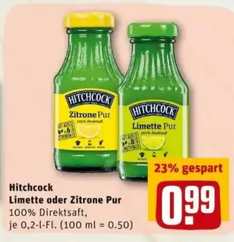 REWE City Hitchcock Limette oder Zitrone Pur 0,2L Angebot