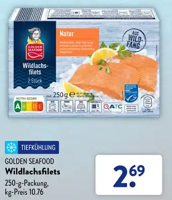 Aldi Süd Golden Seafood Wildlachsfilets 250 g Packung Angebot