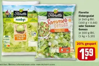 REWE City Florette Eisbergsalat 240g oder Sommer Genuss 300g Angebot