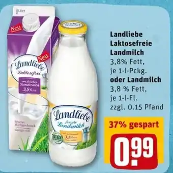 REWE City Landliebe Laktosefreie Landmilch 1L oder Landmilch 1L Angebot