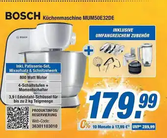 Expert Bening Bosch küchenmaschine mum50e32de Angebot