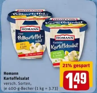 REWE City Homann Kartoffelsalat 400g Becher Angebot