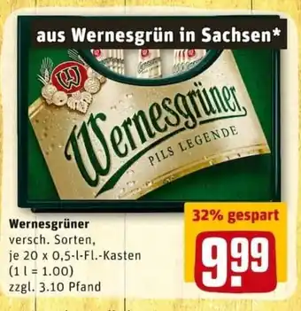 REWE City Wernesgrüner 20x0,5L Angebot