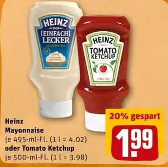 REWE City Heinz Mayonnaise 495 ml oder Tomato Ketchup 500 ml Angebot