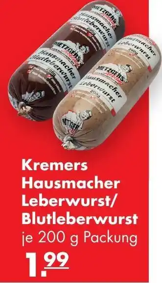 Handelshof Kremers Hausmacher Leberwurst/Blutleberwurst 200 g Packung Angebot