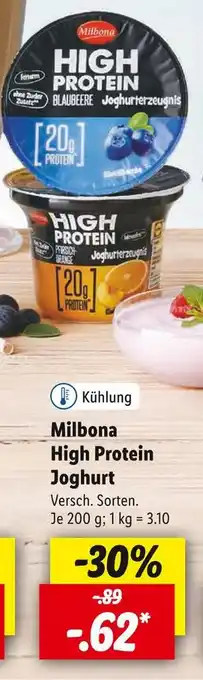 Lidl Milbona high protein joghurt Angebot