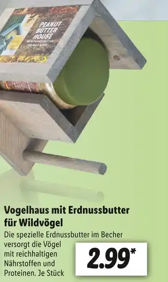 Lidl Vogelhaus mit erdnussbutter für wildvögel Angebot