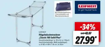 Lidl Leifheit flügelwäschetrockner „classic 180 solid plus“ Angebot