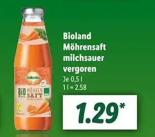 Lidl Bioland möhrensaft milchsauer vergoren Angebot
