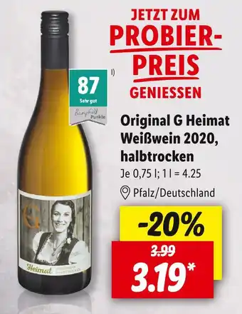 Lidl Original g heimat weißwein 2020 Angebot