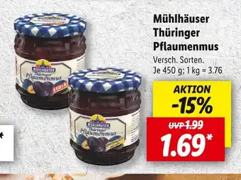 Lidl Mühlhäuser thüringer pflaumenmus Angebot