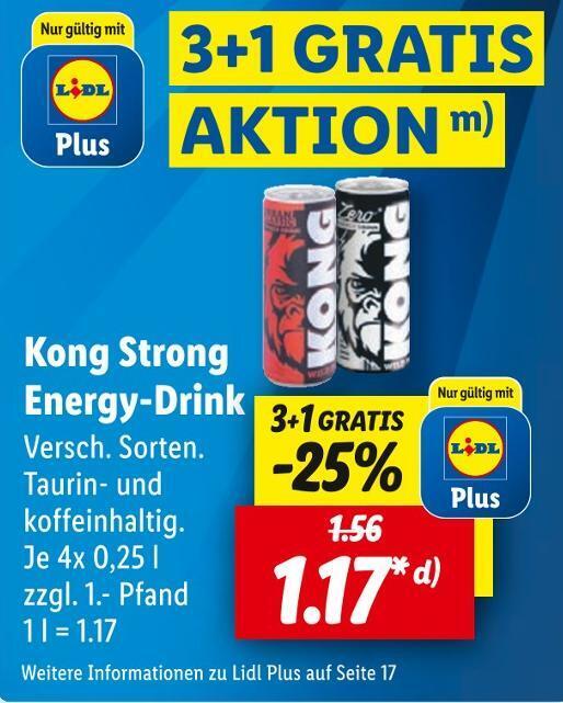 Kong strong energy drink Angebot bei Lidl