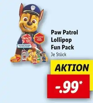 Lidl Paw patrol lollipop fun pack Angebot