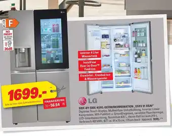 Höffner Lg side-by-side-kühl-gefrierkombination „gsxv 91 bsaf“ Angebot