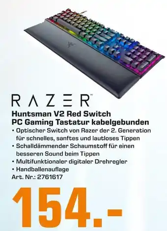 Saturn Razer huntsman v2 red switch pc gaming tastatur kabelgebunden Angebot