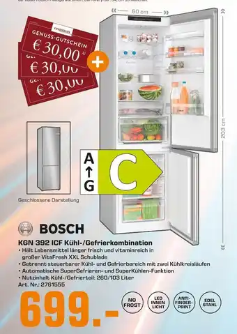 Saturn Bosch kgn 392 icf kühl-/gefrierkombination Angebot