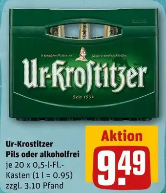 REWE Ur-krostitzer pils oder alkoholfrei Angebot