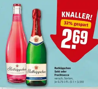 REWE City Rotkäppchen Sekt oder Fruchtsecco 0,75 L Angebot