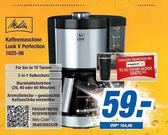 Expert Bening Melitta kaffeemaschine look v perfection 1025-06 Angebot