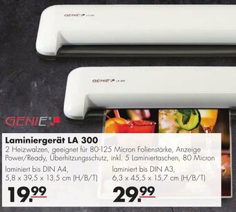 Handelshof Genie Laminiergerät LA 300 Angebot
