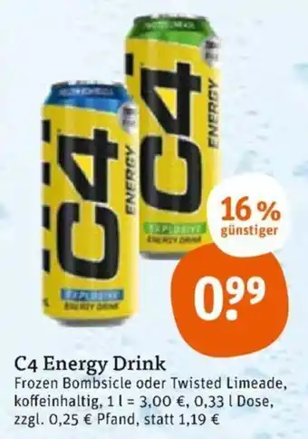 tegut C4 Energy Drink 0,33 L Dose Angebot