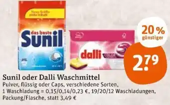 tegut Sunil oder Dalli Waschmittel Angebot