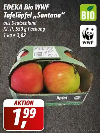 Simmel Edeka Bio WWF Tafeläpfel ,,Santana" 550 g Packung Angebot