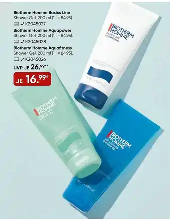 Galeria Biotherm homme basics line, aquapower oder aquafitness shower gel Angebot