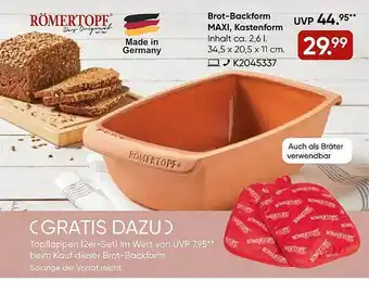 Galeria Römertopf brot-backform maxi, kastenform Angebot
