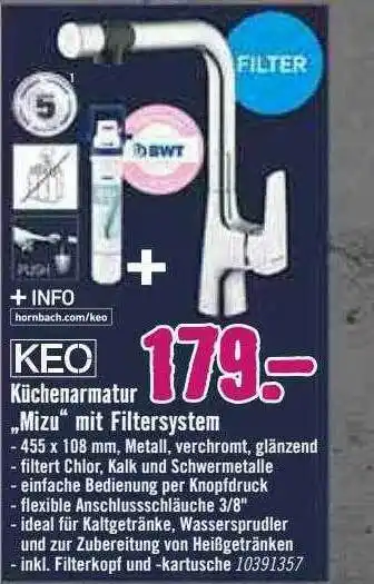 Hornbach Keo küchenarmatur „mizu“ mit filtersystem Angebot