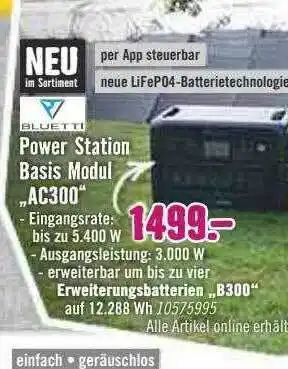 Hornbach Bluetti power station basis modul „ac300“ Angebot