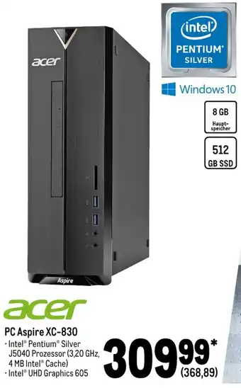 METRO acer PC Aspire XC-830 Angebot