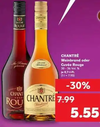 Kaufland Chantré weinbrand oder cuvée rouge Angebot