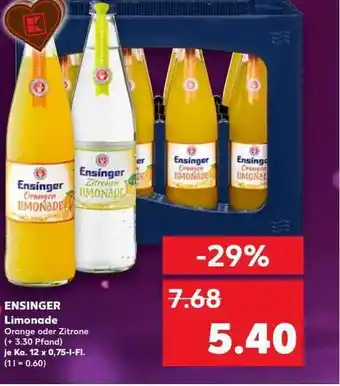 Kaufland Ensinger limonade Angebot