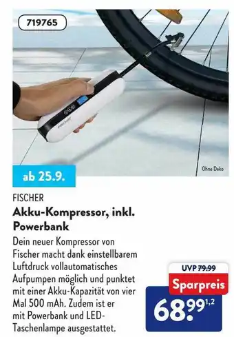 Aldi Nord Fischer akku-kompressor, inkl. powerbank Angebot